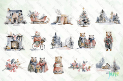 Watercolor Bear Family Clipart Bundle Product Image 6