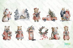 Watercolor Bear Family Clipart Bundle Product Image 7