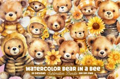 Watercolor Bear in a Bee Costume Clipart, Forest Graphics, Bear Mom Graphics, Bear Family, Bear Sublimation, Family Clip Art, Mothers Day Gift, Mothers Day Png, Mothers Day Print, Teddy Bear Clipart, Woodland Watercolor, Honey Bears Clipart, Spring Bears 