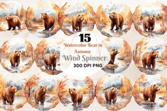 Watercolor Bear in Autumn Wind Spinner,png download, sublimation download, sublimation wrap, digital prints, flowers, garden, shabby, country, southern, brown bears, summer, bear couple, png download, sublimation svg, sublimation download, sublimation wra