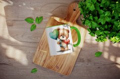 Cute bear &amp; heart mug, coffee cup wrap sublimation design