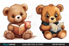 Watercolor Bears Sublimation PNG Clipart Product Image 1