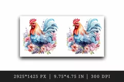 Watercolor beautiful chicken floral pink flowers animal farm bird sparkle print 20 oz tumbler skinny mug wrap clipart t-shirt sublimation printable design
