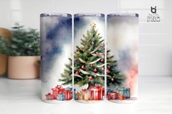 Watercolor Beautiful Christmas Tree Tumbler Wrap Bundle Product Image 3