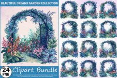 Watercolor Beautiful Dreamy Garden Clipart Bundle Product Image 1