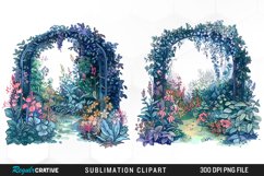 Watercolor Beautiful Dreamy Garden PNG Set Clipart Product Image 1
