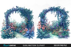 Watercolor Beautiful Dreamy Garden PNG Set Clipart Product Image 1
