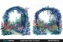 Watercolor Beautiful Dreamy Garden PNG Set Clipart Product Image 1