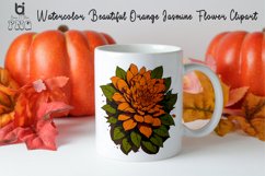 Watercolor Beautiful Orange Jasmine Flower Clipart, Mug PNG Product Image 2