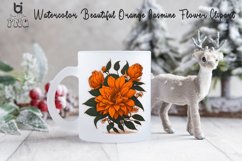 Watercolor Beautiful Orange Jasmine Flower Clipart, Mug PNG Product Image 4