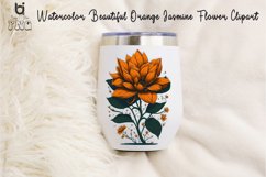 Watercolor Beautiful Orange Jasmine Flower Clipart, Mug PNG Product Image 7