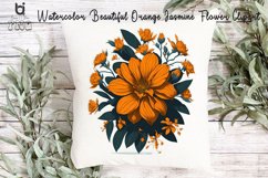 Watercolor Beautiful Orange Jasmine Flower Clipart, Mug PNG Product Image 9