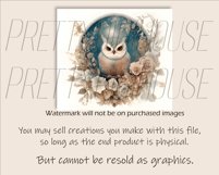 Watercolor Floral OWL Skinny Tumbler PNG Product Image 3