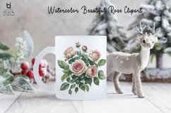 Watercolor Beautiful Rose Clipart, Rose Mug Sublimation PNG Product Image 3
