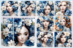 Watercolor Beautiful Woman Face 3D Sublimation Tumbler Wrap Product Image 1
