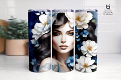 Watercolor Beautiful Woman Face 3D Sublimation Tumbler Wrap Product Image 2