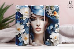Watercolor Beautiful Woman Face 3D Sublimation Tumbler Wrap Product Image 3