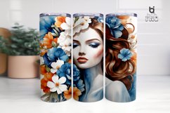 Watercolor Beautiful Woman Face 3D Sublimation Tumbler Wrap Product Image 4