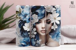 Watercolor Beautiful Woman Face 3D Sublimation Tumbler Wrap Product Image 7
