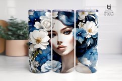 Watercolor Beautiful Woman Face 3D Sublimation Tumbler Wrap Product Image 8