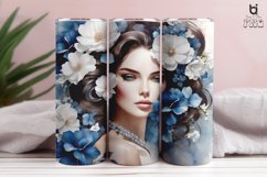 Watercolor Beautiful Woman Face 3D Sublimation Tumbler Wrap Product Image 9