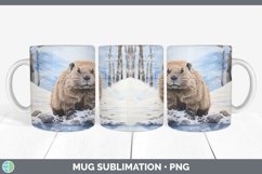 GorgeousWatercolor Beavers Mug Wrap design.