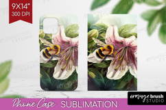 Bee Phone Case PNG - Watercolor Bee Case PNG Sublimation Product Image 1