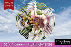 Bee Wind Spinner Sublimation PNG - Watercolor Bee Round Product Image 1