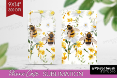Bee Phone Case PNG - Watercolor Bee Case PNG Sublimation Product Image 1