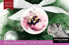 Bee Ornament PNG - Watercolor Bee PNG Sublimation Product Image 1