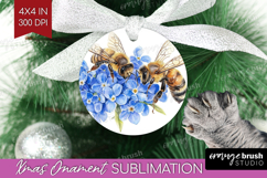Bee Ornament PNG - Watercolor Bee PNG Sublimation Product Image 1