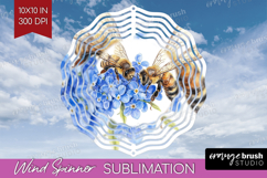 Bee Wind Spinner Sublimation PNG - Watercolor Bee Round Product Image 1