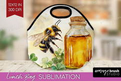 Bee Lunch Bag - Watercolor Bee Lunch Bug PNG Sublimation Product Image 1