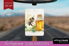 Bee Air Freshener PNG - Watercolor Bee PNG Sublimation Product Image 1