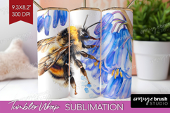 Bee Tumbler Wrap - Watercolor Bee Tumbler PNG Sublimation Product Image 1