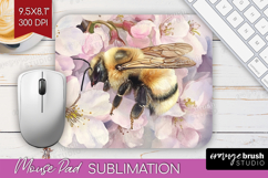 Bee Mouse Pad Sublimation - Watercolor Bee Mousepad PNG Product Image 1