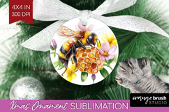 Bee Ornament PNG - Watercolor Bee PNG Sublimation Product Image 1