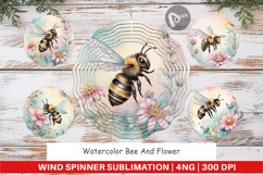 Wind Spinner Watercolor Bee Flowers Product Image 1