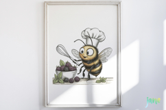 Watercolor Bee Patisserie Clipart Product Image 6