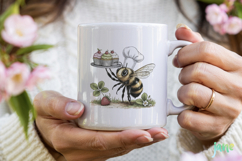 Watercolor Bee Patisserie Clipart Product Image 8