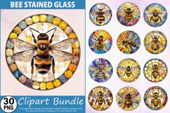 Stained Glass Bee Clipart Bundle Product Image 1