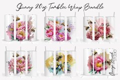 Watercolor Bee Tumbler Wrap Bundle Skinny Tumbler 20 Oz 