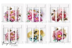 Watercolor Bee Tumbler Wrap Bundle Skinny Tumbler 20 Oz 