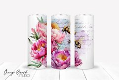 Watercolor Bee Tumbler Wrap Floral Tumbler Sublimation