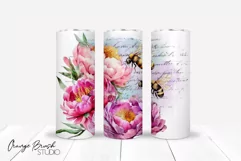 Watercolor Bee Tumbler Wrap Floral Tumbler Sublimation