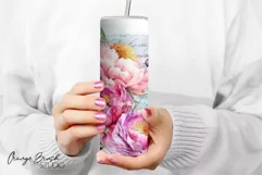 Watercolor Bee Tumbler Wrap Floral Tumbler Sublimation