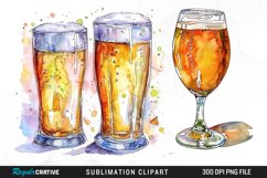Watercolor Beer Glass Graphic Clipart Product Image 1