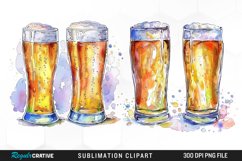 Watercolor Beer Glass Graphic Clipart Product Image 1