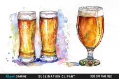 Watercolor Beer Glass Graphic Clipart Product Image 1