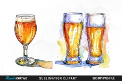 Watercolor Beer Glass Graphic Clipart Product Image 1